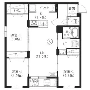 )インフィニティN22E1【4階】の間取り