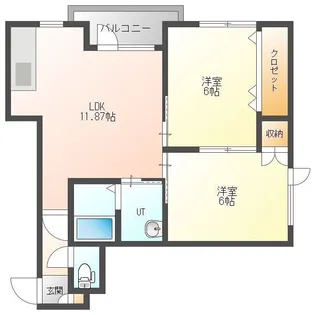 一利荘【102P号室】の間取り