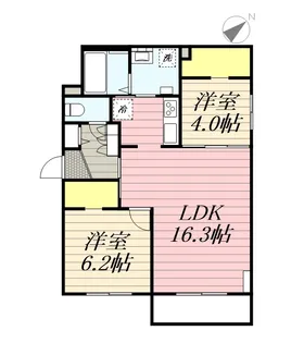 エフュート二十四軒【4階】の間取り