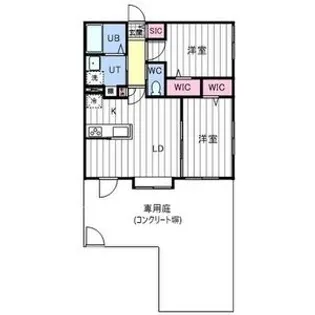 アルファスクエア北22【103号室】の間取り