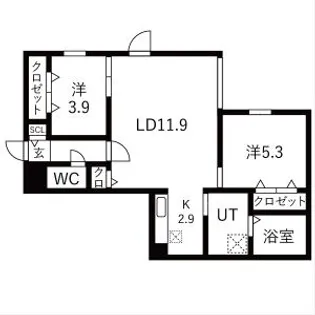 YORI N22(読みヨリエヌ22)【2階】の間取り