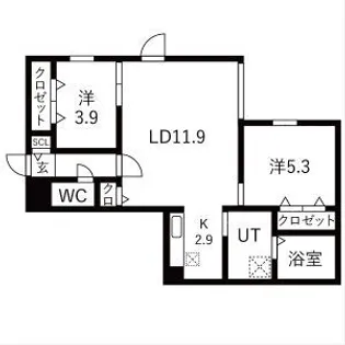 YORI N22(読みヨリエヌ22)【403号室】の間取り