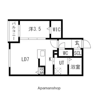 アルファレジデンス麻生【2階】の間取り
