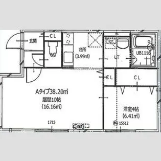 HERO YAMAHANA2【401号室】の間取り