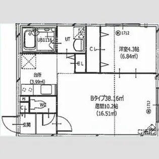 HERO YAMAHANA2【4階】の間取り