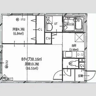 HERO YAMAHANA1【302号室】の間取り