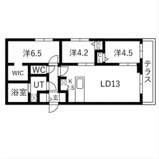 BALBONI山鼻(バルボーニ山鼻)【105号室】の間取り