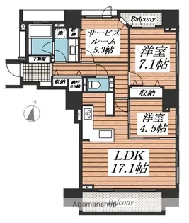 シティハウス大通西7丁目【3階】の間取り