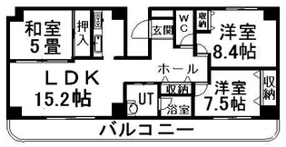 サンタの館医大前【8階】の間取り