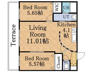 2LDKの間取り画像