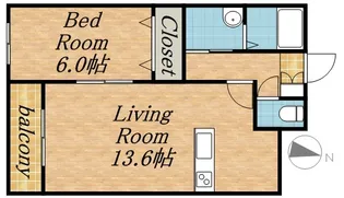 K13【4階】の間取り