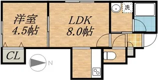 パームツリー【202号室】の間取り