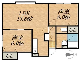 メゾンドゥーズ【1階】の間取り
