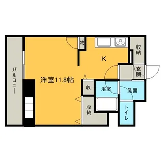 エナコート大通22【202号室】の間取り