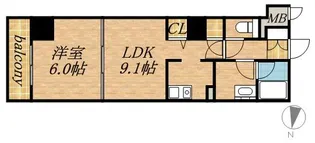 ビッグパレス南6条【10階】の間取り