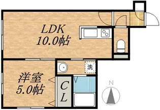 レイディアント南9条【105号室】の間取り