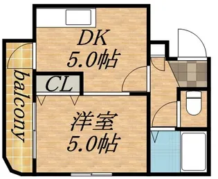 エンドレス三井南6条【00303号室】の間取り