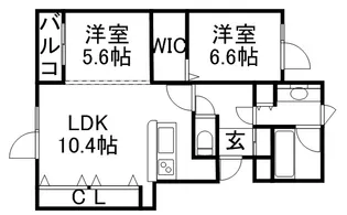 パピヨン・ドゥ・ラ・シレーヌ【3階】の間取り