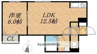 ノーブル円山【101号室】の間取り