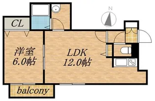 ノーブル円山【2階】の間取り