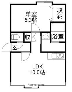 シングルステージ山の手通【2階】の間取り