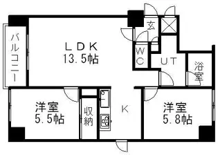 コートロティ石山【103号室】の間取り