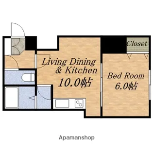 ハシモトロイヤル山の手【403号室】の間取り