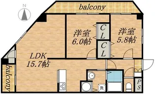 グランドパレス啓明【3階】の間取り