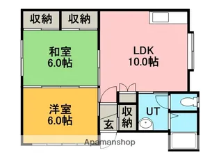 クリークパレスジュン【B-101号室】の間取り