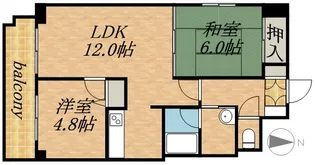 ドミ山鼻九条【1110号室】の間取り