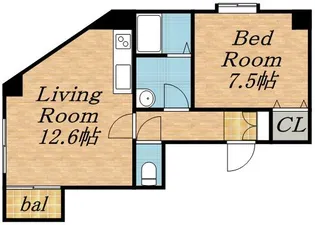 ウイング円山北町【00405号室】の間取り