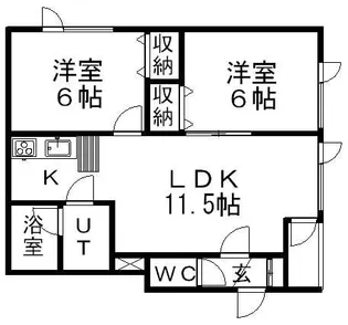 サウスヴィラB棟【208号室】の間取り