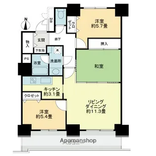 ライオンズマンション札幌スカイタワー【23階】の間取り