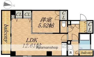 レジデンスカープ札幌【1902号室】の間取り