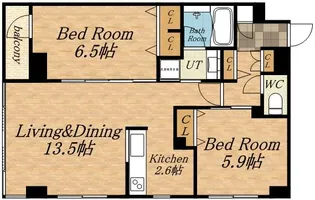 レジディア南1条【15階】の間取り