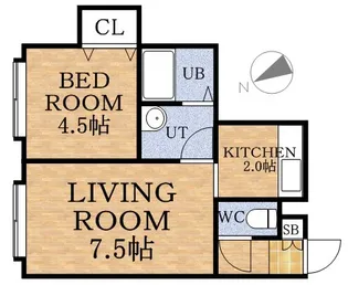 エリア発寒B【205号室】の間取り