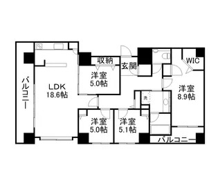ライオンズ札幌クロスタウン【14階】の間取り