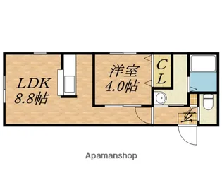 エヴァンスコート北円山【402号室】の間取り