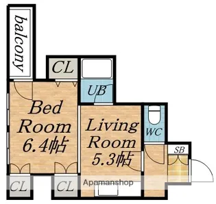 クイーンズ山の手【305号室】の間取り