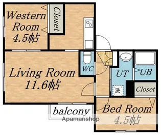 スカイリンク琴似【4階】の間取り