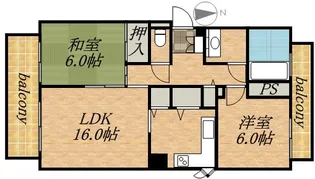 スパシエルクス山鼻【505号室】の間取り