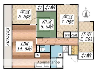 タウンシップ旭ヶ丘【201号室】の間取り