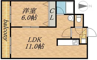 ドエル札幌南6条Ⅱ【0602号室】の間取り