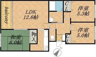旭ヶ丘ガーデンヒルズ【103号室】の間取り