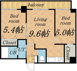 グレイスコート円山北【1002号室】の間取り