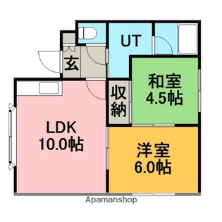 ファミールMATUI【1-B号室】の間取り
