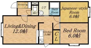 ラ・フォーレ山の手Ⅱ【201号室】の間取り