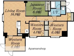 ローヤルハイツ南9条Ⅱ【6階】の間取り