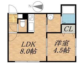 ヴェルデュール中央【205号室】の間取り