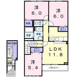 アルドールⅠ【2階】の間取り